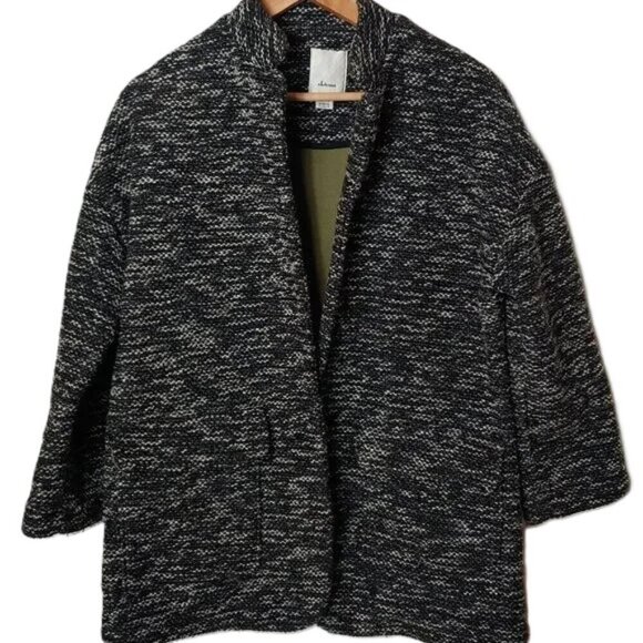 Anthropologie Open Front Elevenses Minka Tweed Marled Coat Lagenlook Minimal - Picture 1 of 8